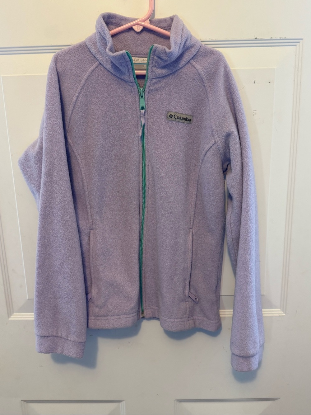 Columbia Lavender Full-Zip Fleece with Teal Zipper